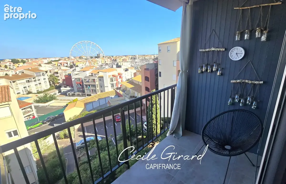 Viager libre – cap d’agde (34)– t2, balcon avec vue dégagée jusqu’au port et la mer - photo 5