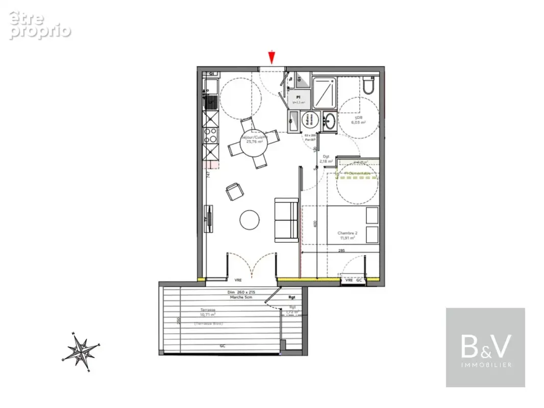 Appartement t2 de 46 m² avec terrasse plein sud - photo 5