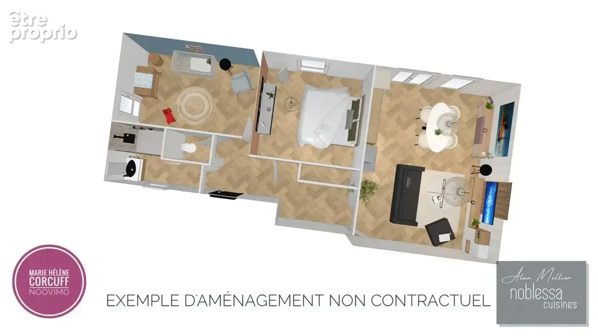 T3  RdC Sud jardinet   67 m2   Centre de Liffré - photo 3