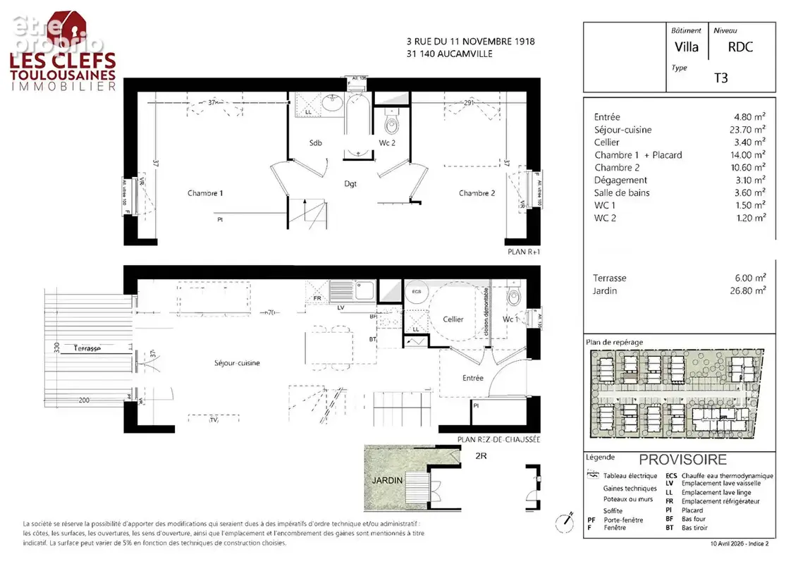 Maison 3 pièces proche centre Aucamville 66 m² - photo 3