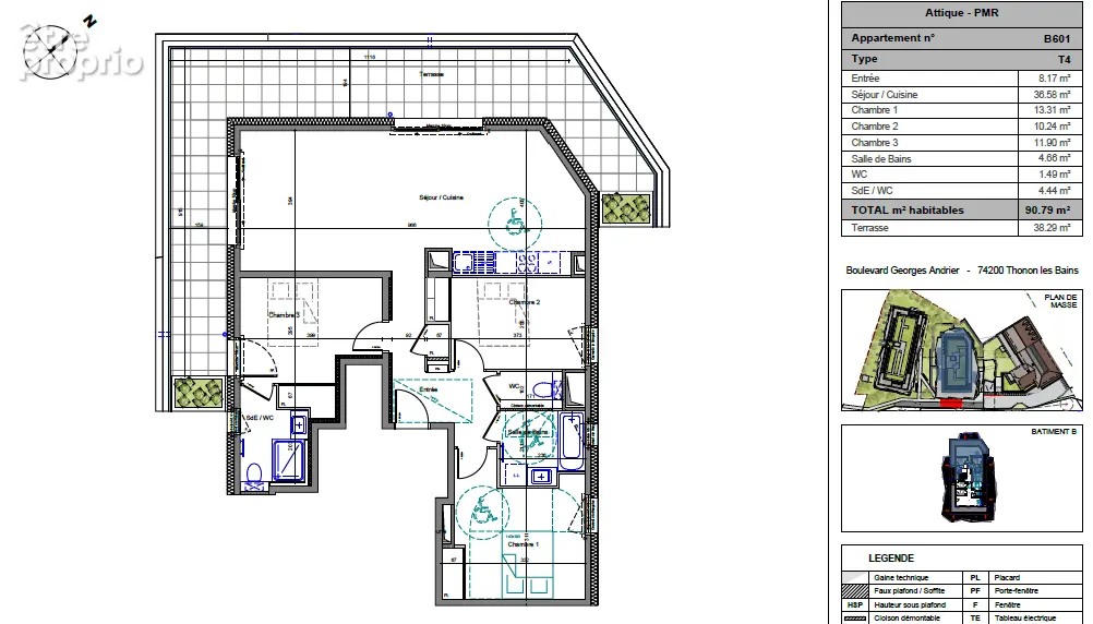 Appartement ATTIQUE 4 Pièces de 90,79m² avec Vaste Terrasse, Cave et Parking sécurisée - photo 1