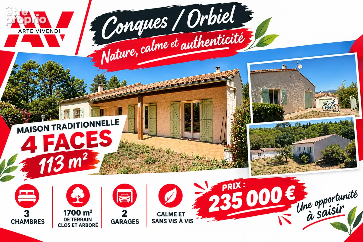 Maison 4 faces de 113 m2 avec grand terrain de plus de 1700m² , jardin arboré & sans vis-à-vis - photo 1
