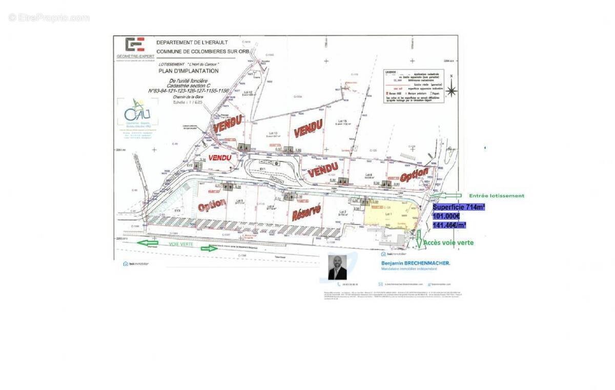 Terrain à COLOMBIERES-SUR-ORB