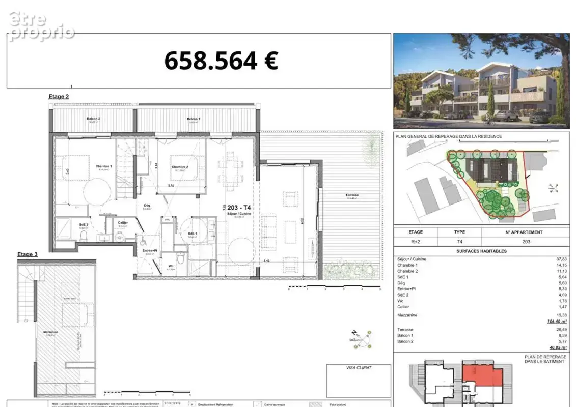 LA FRANQUI -  4 pièce(s) 106.40 m2 plus terrasse - photo 5