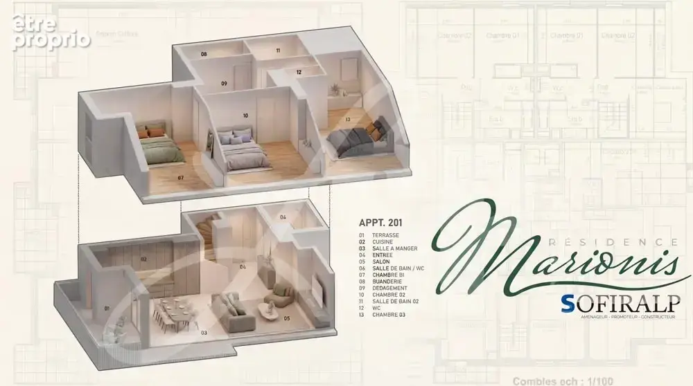 Appartement T4 Duplex (202) - Appartement à BOURGOIN-JALLIEU