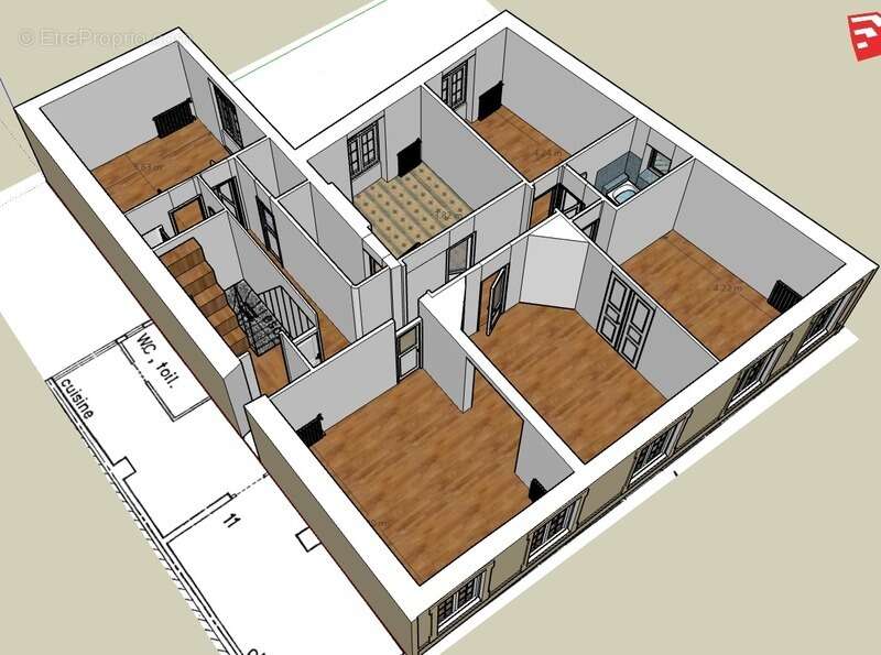 ORLEANS Dunois,  appartement bourgeois T5 a vendre, grand garage, cave, petite copropriéte, cour commune, exclusivité - photo 22