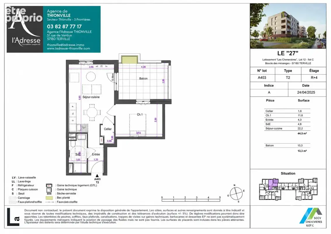 Beau T2 Neuf de 44,50 m² avec terrasse (13,30 m²) & stationnement inclus - photo 9