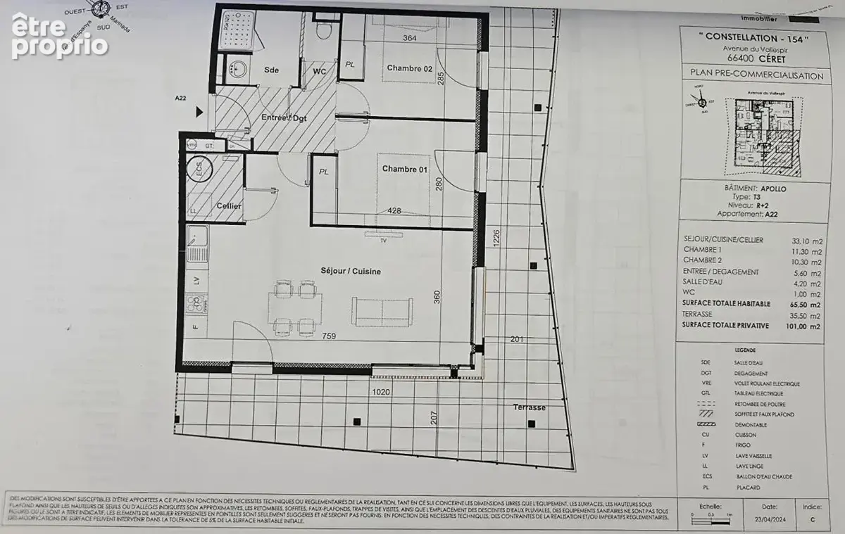 Appartement CERET 3 pièces de 65m2 avec terrasse et parking - photo 8