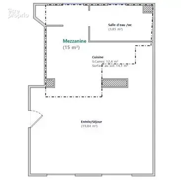 Appartement traversant de 37 m2 avec mezzanine de 15 m2   RDC   Rue Émile Lepeu - photo 5