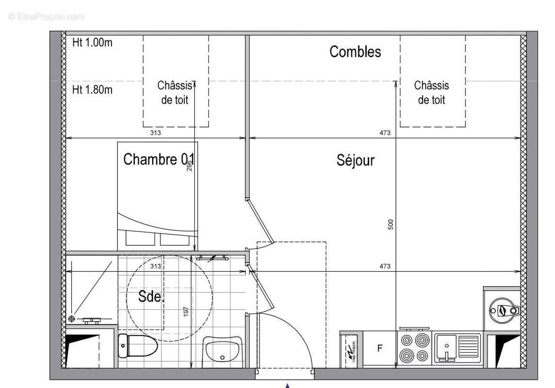 Appartement 38 m² à Lamballe  - photo 3
