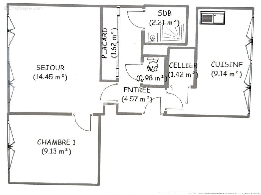 Appartement 43 m² à Avon  - photo 8