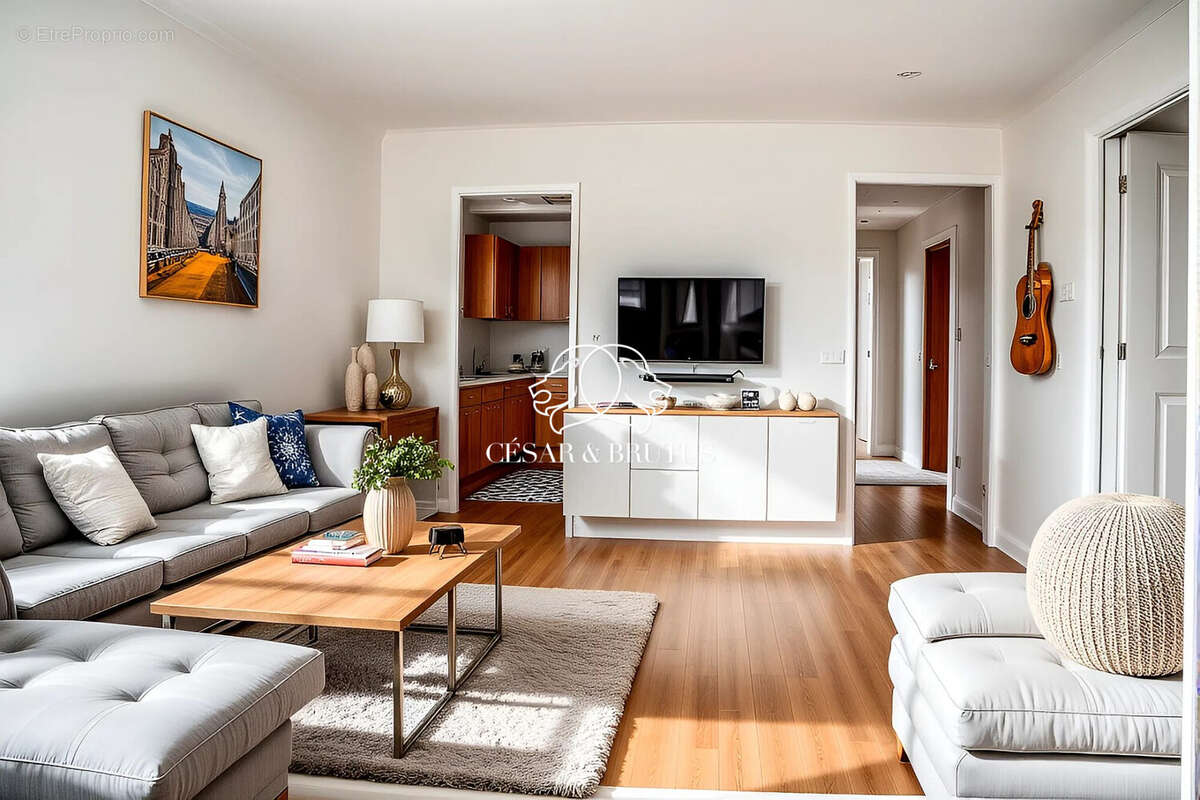 Suggestion d&#039;aménagement 3D - Appartement à LYON-5E