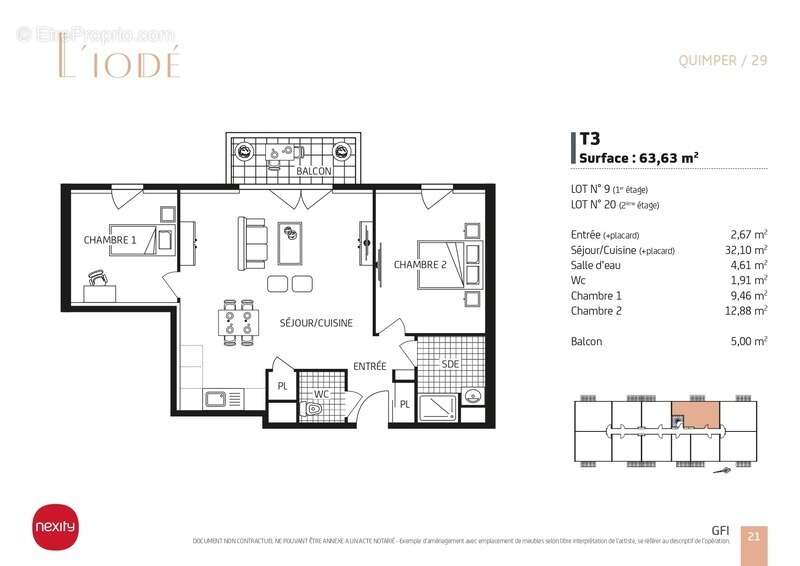 Appartement à QUIMPER