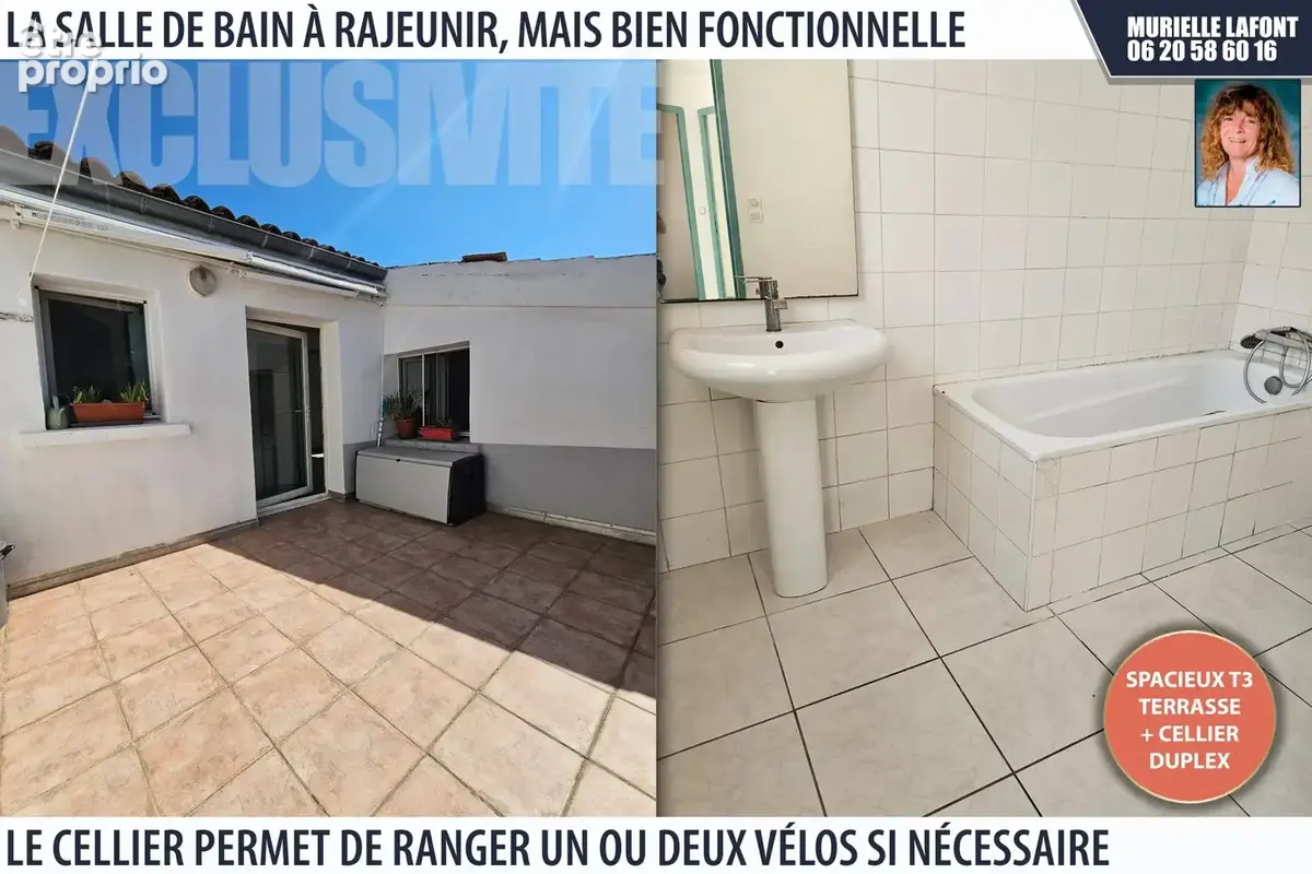 Appartement duplex T3 73 m², terrasse, bien situé - photo 5