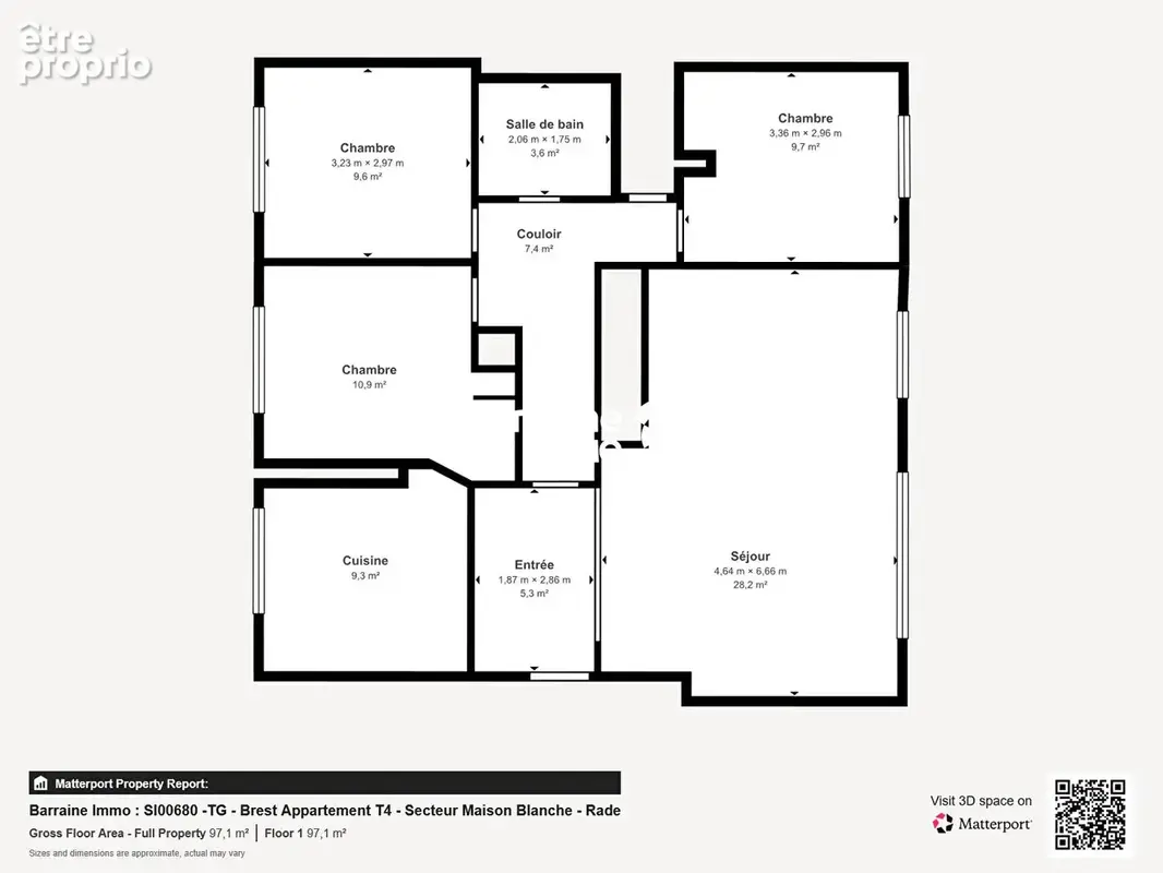 Exclusivité a vendre - brest kerbonne appartement 5 pieces 86m² - photo 17