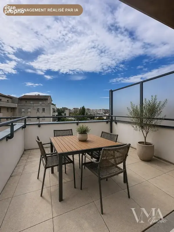 Monplaisir, en dernier étage, appartement 2pièces de 46m2 + terrasse + balcon + garage + cave. - photo 3