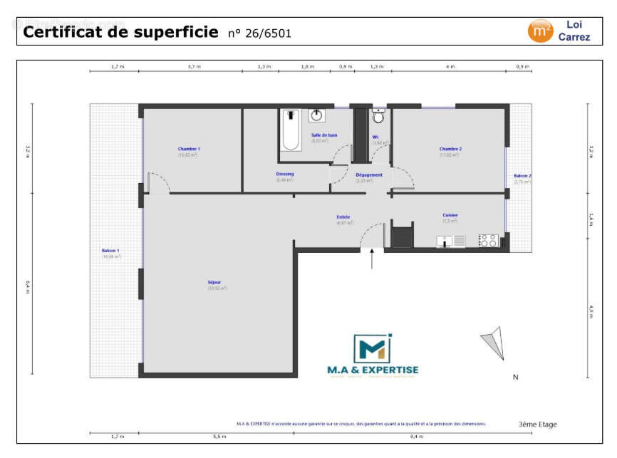 Nice - fabron napoleon iii - 3p 85m2 sud - photo 18