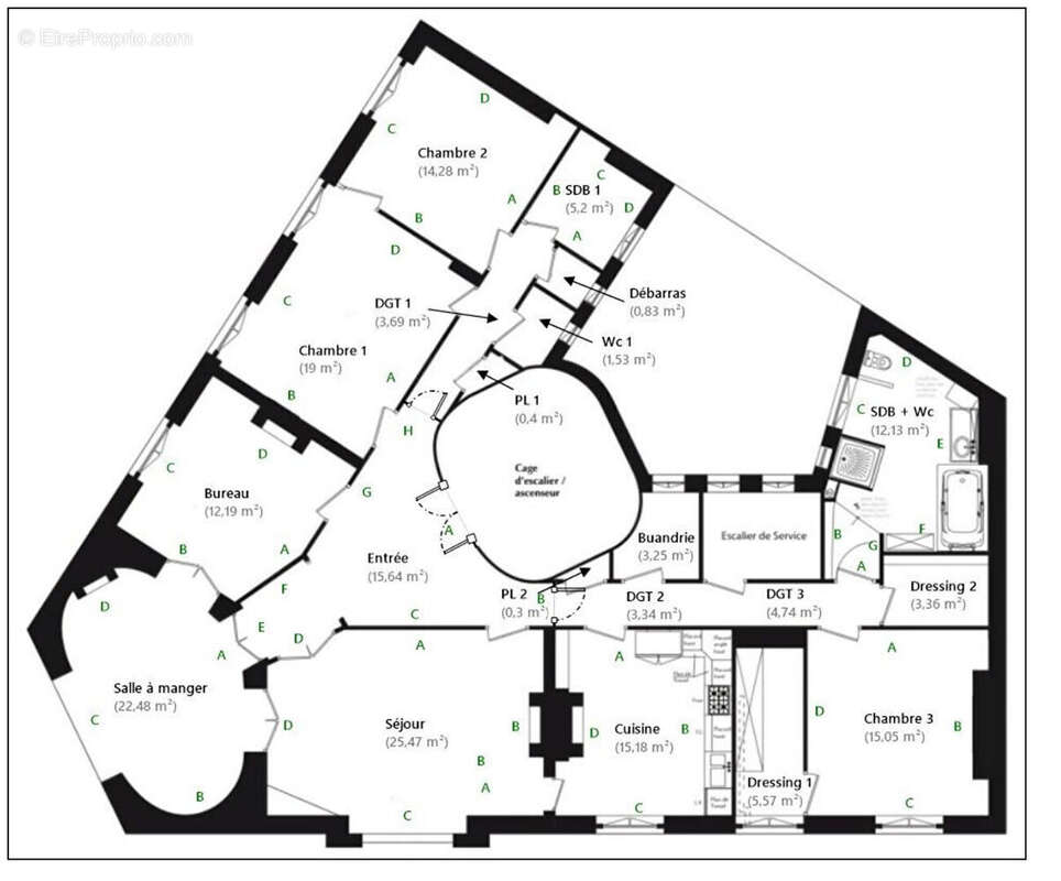 Appartement à PARIS-15E