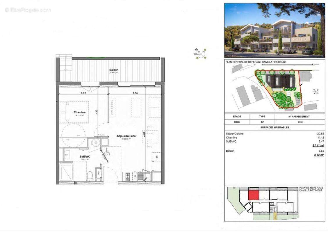 La mer à pied, découvrez ce T2 de plus de 37 m² avec balcon et parking privatif - photo 3