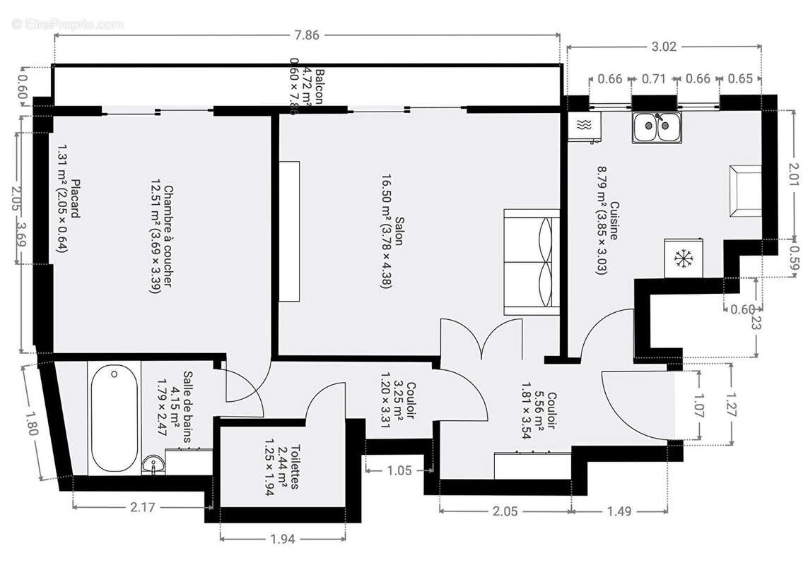 Appartement à PARIS-13E