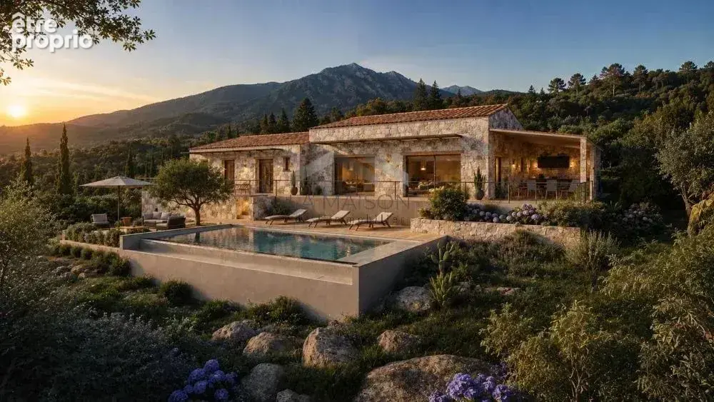 Villa type bergerie en pierre avec piscine - vue mer - photo 1