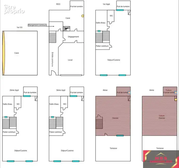 Immeuble de rapport r+4   centre-ville   local commercial + 3 appartements   terrasse   grenier aménageable - photo 2