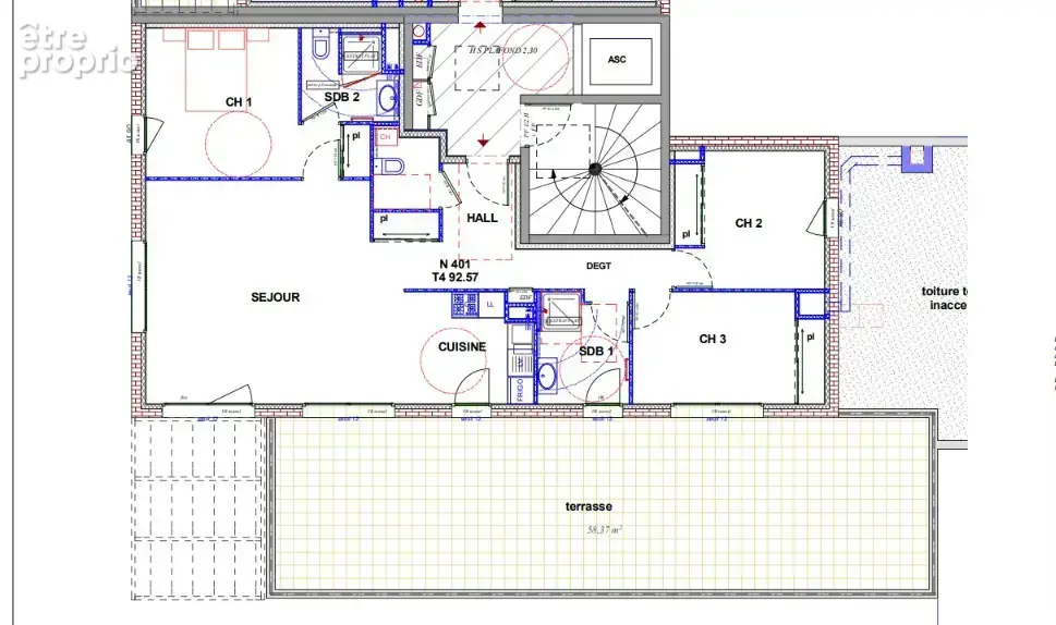 Exclusivité   dernier étage   4 pièces de 93 m2   terrasse 53 m2   garage et parking - photo 39