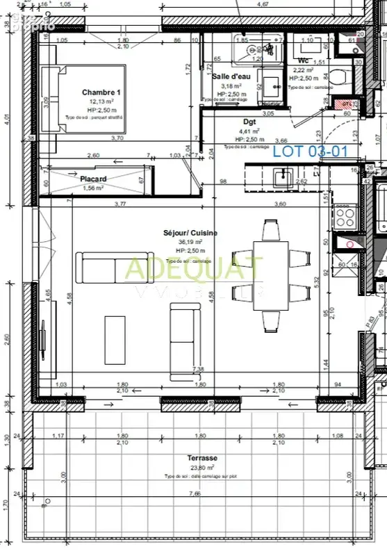 SAINT ANDRE LE GAZ, appartement T3 + 1 parking privatif + terrasses de 40m2... - photo 2
