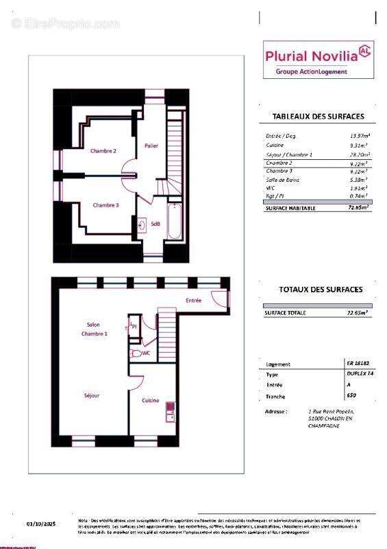 Appartement à CHALONS-EN-CHAMPAGNE