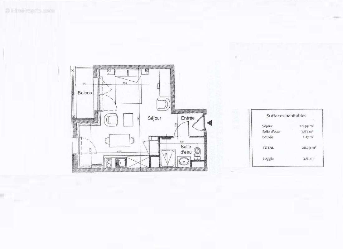Appartement 26 m² à Villejust  - photo 2