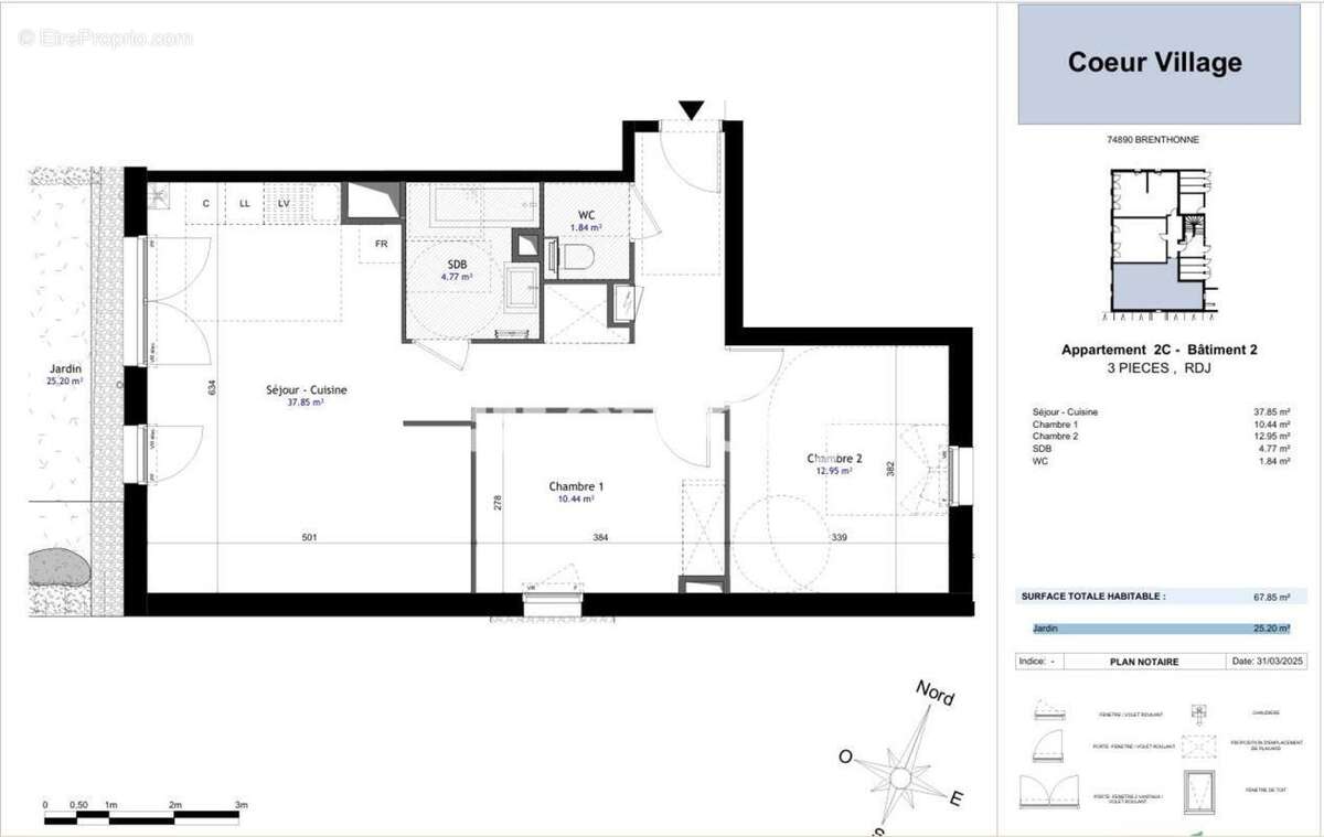 Appartement à BRENTHONNE