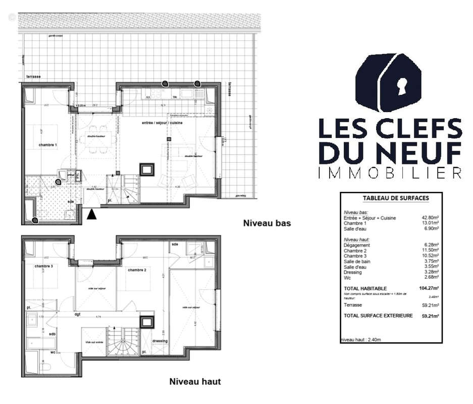 Appartement 4 pièces de 105m² + 60m² de Terrasse + 2 PK sous-sol ! MERIGNAC - photo 13