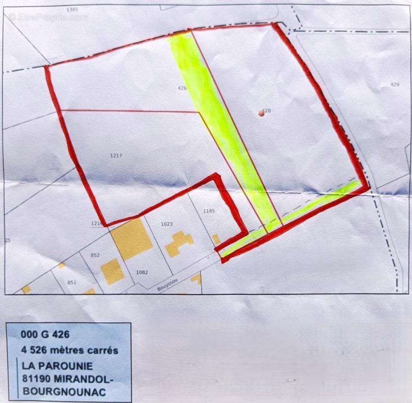 Terrain à MIRANDOL-BOURGNOUNAC