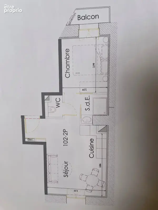 2 pieces neuf proche port - photo 2