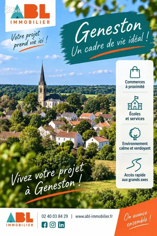 Geneston ? Terrain à bâtir d'environ 1 068 m² ? environnement calme - photo 2