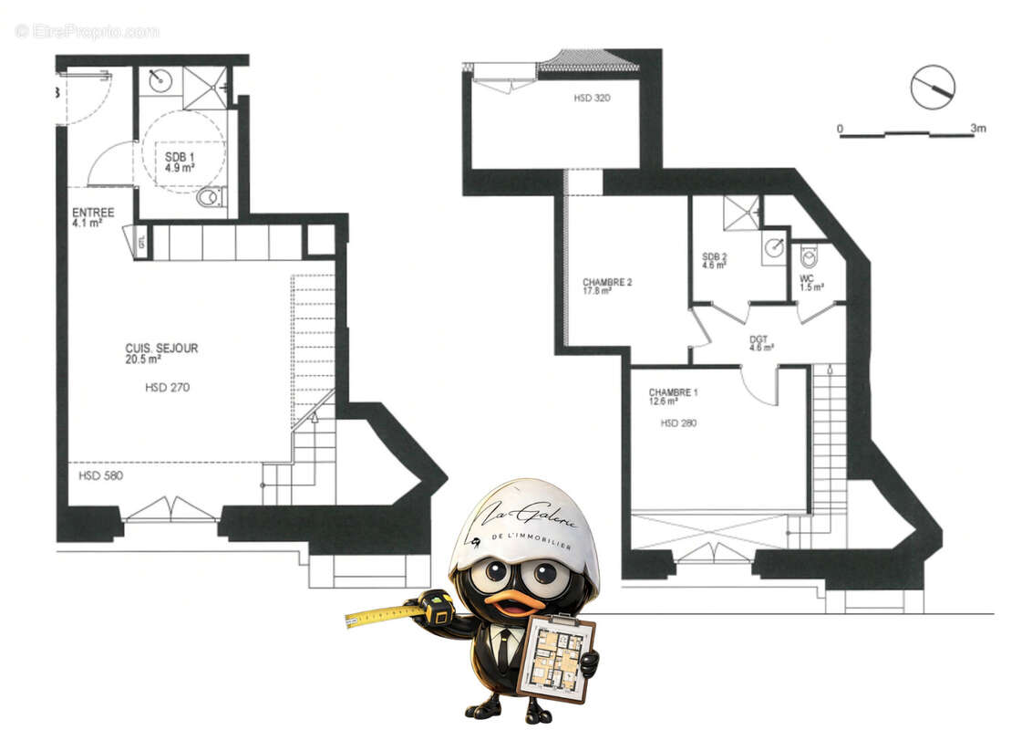 T3 en duplex en hyper centre de grenoble - photo 10