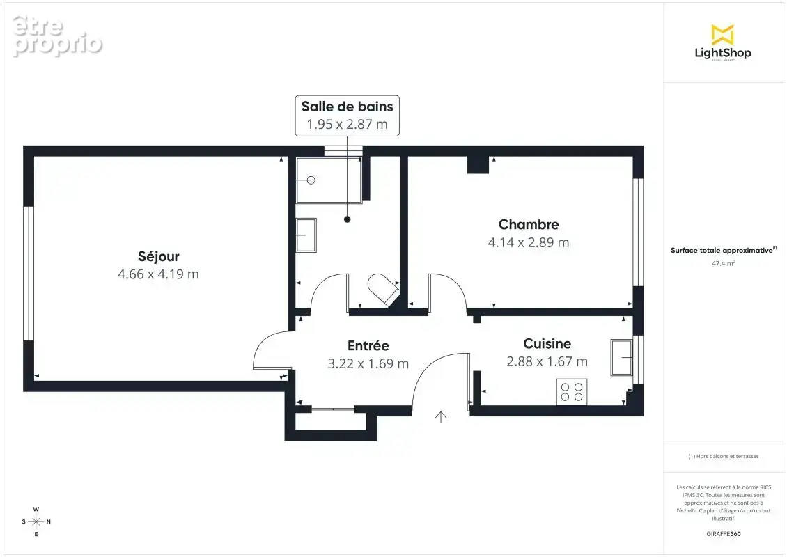 Calme, lumineux, et sans vis-à-vis ! Appartement 2 pièces de 48 m², avec cave - Avenue Félicien David, Colombes - photo 3