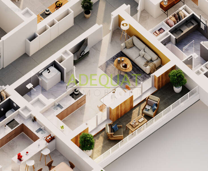 Saint andre le gaz - appartement t1 de 31.50m2 + terrasse + parking… - photo 2