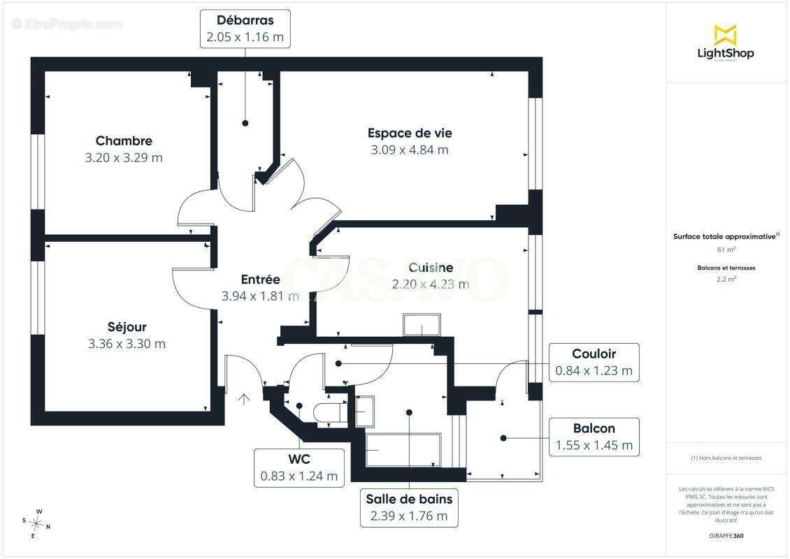 Vente Appartement 3 pièces de 61m² - 93200 Saint-Denis - photo 2