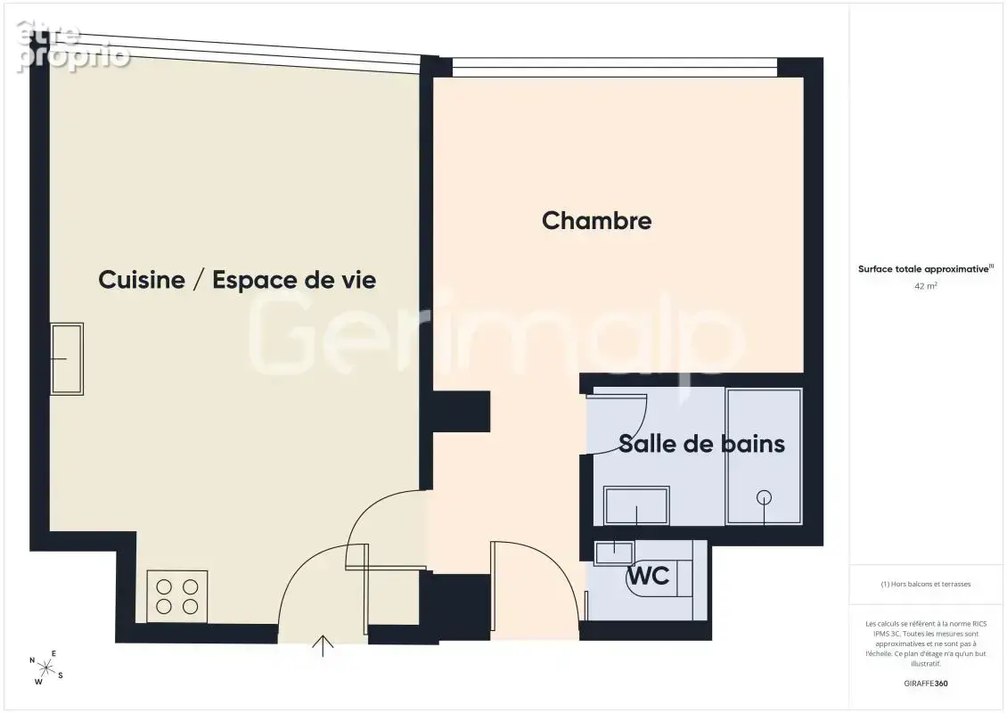 Vente - Appartement - 2 pièces + cuisine - 41 m² - 295 000 € - - photo 7