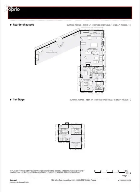 Maison en pierre  180 m²  Vaste pièce de vie 70 m² et préau attenant, potentiel atelier/bureau ? Saint-Antoine-de-Breuilh - photo 16