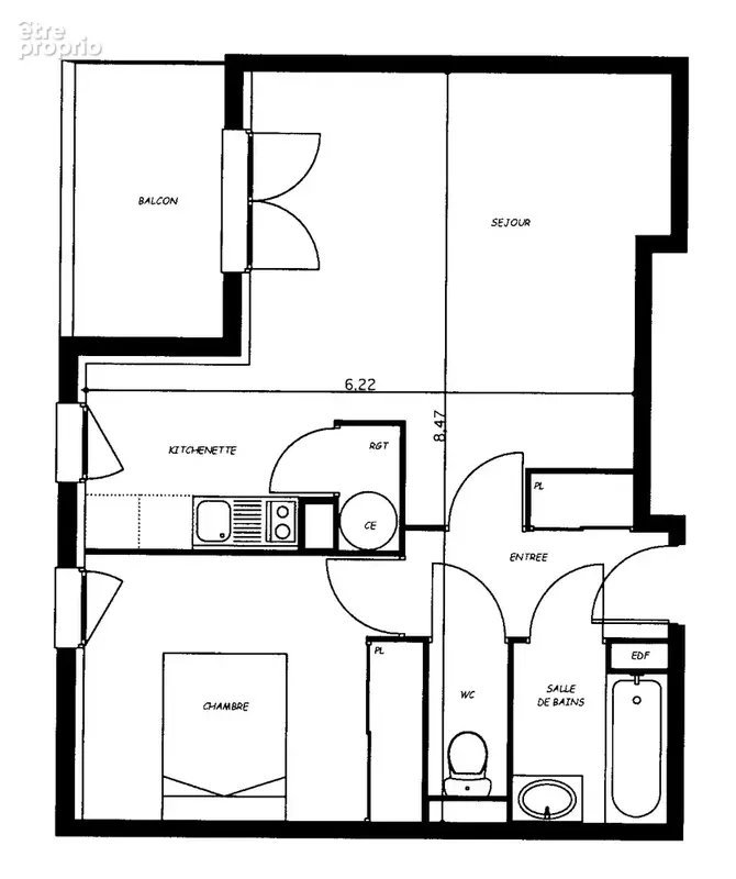 Appartement T2 de 47m2 avec balcon et place de parking - photo 9