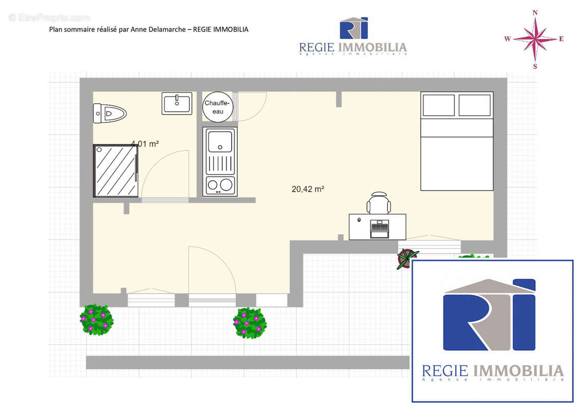 Plan sommaire non contractuel  - Appartement à GRENOBLE
