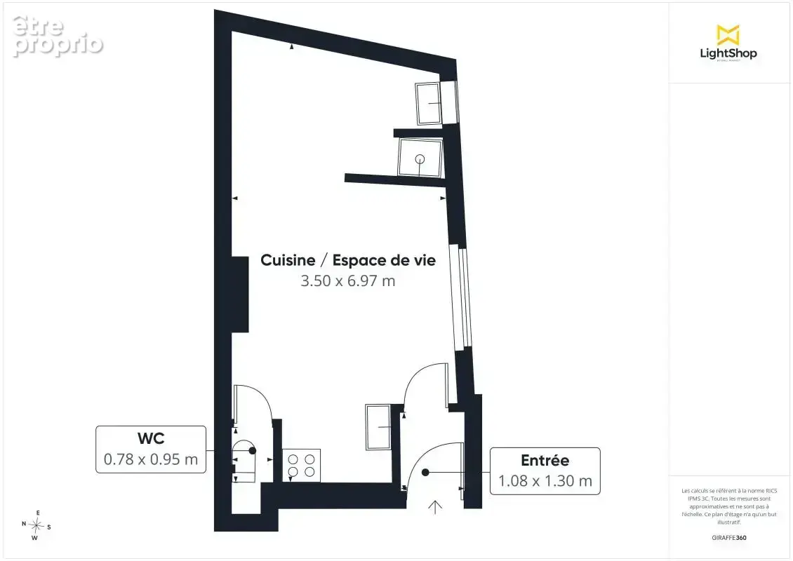 Appartement 1 pièce de 24,7 m² - Exposition Sud - au calme - Rue du Viel Renversé, Lyon - photo 12