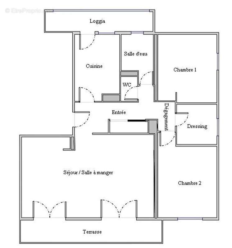 Appartement - 74m² - 2 chambres - Terrasse - photo 9