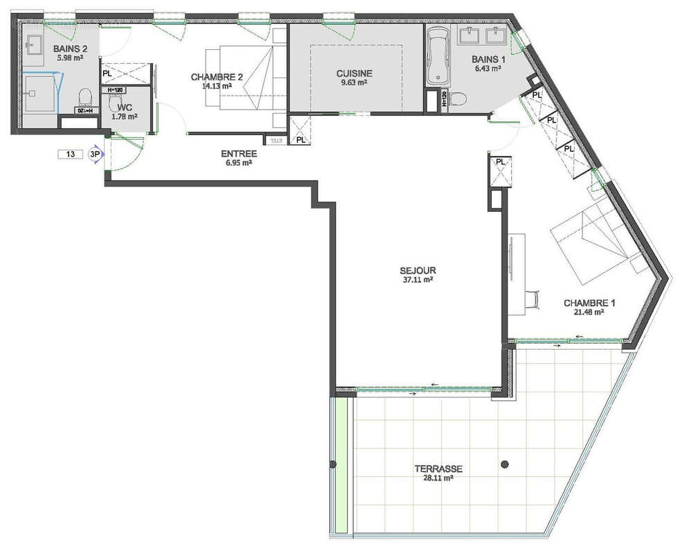 Appartement à LA TURBIE