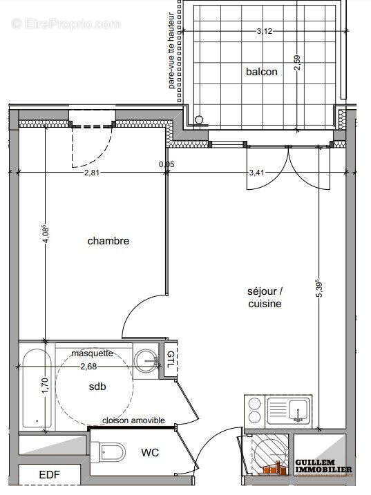 Appartement 37 m² à Vitrolles  - photo 2