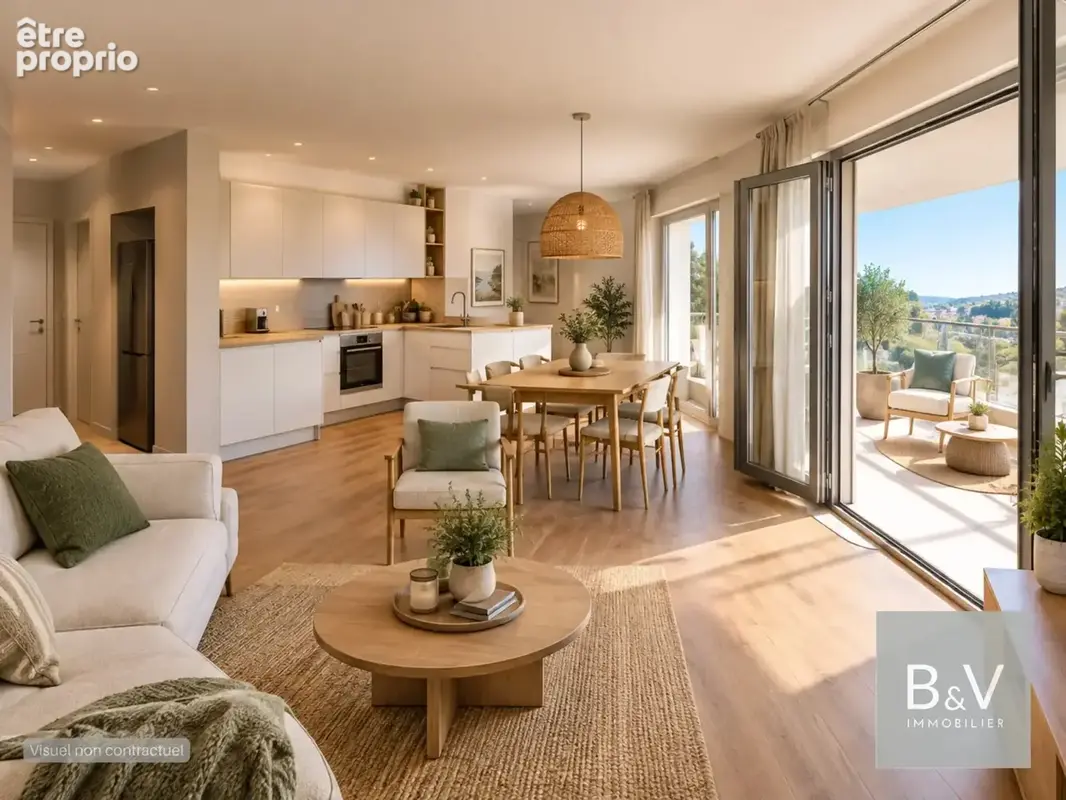 Appartement 3 pièces avec terrasse de 17 m² et 2 parkings en sous-sol - photo 2