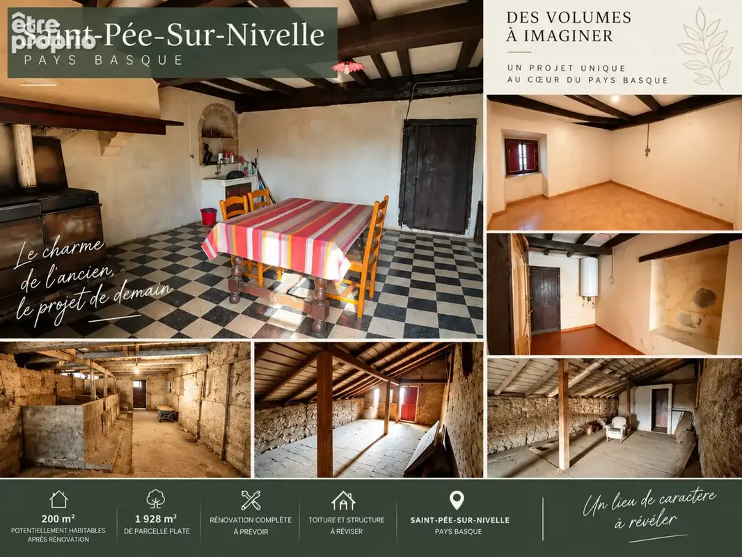 Saint-Pée-sur-Nivelle Une bâtisse du XVIIIᵉ à réinventer, près de 200 m² de potentiel - photo 3