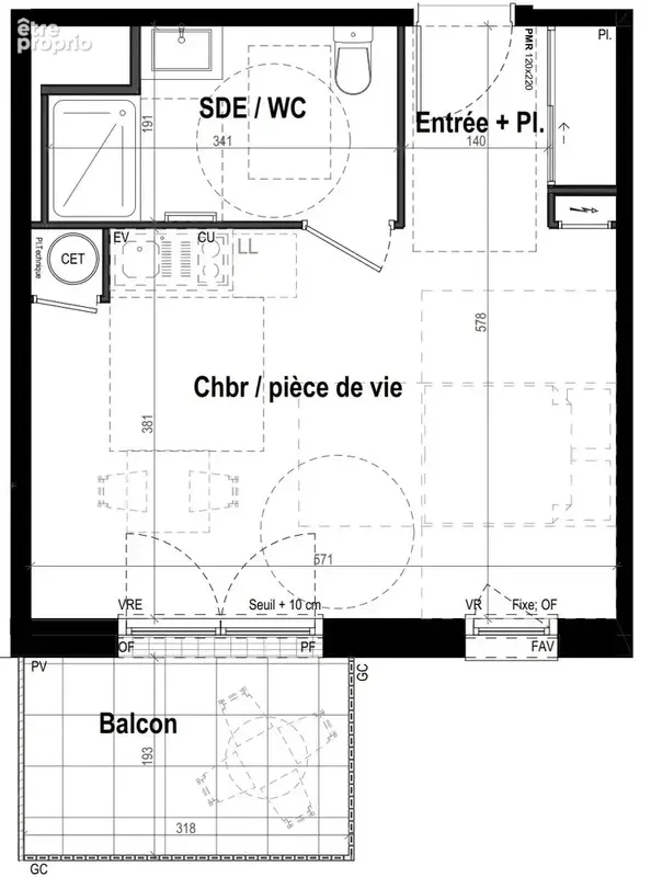 Appartement 1 pièce 31 m² à vendre à Brest (29200) - photo 3